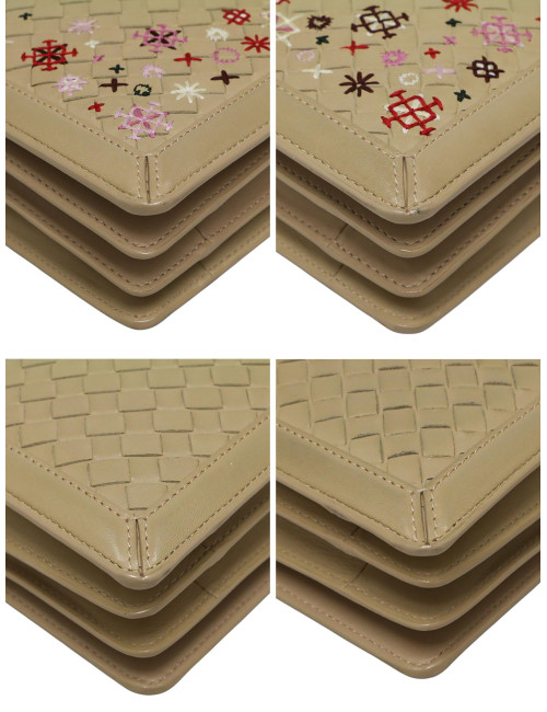 Mini sac Bottega Veneta tressé beige