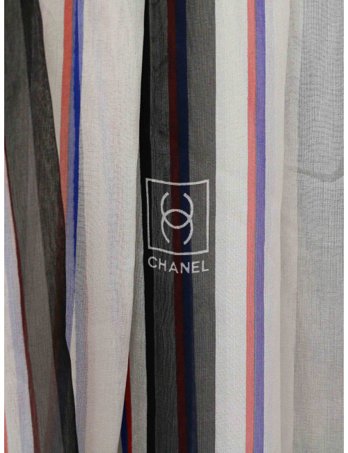 Robe CHANEL voile rayée T36