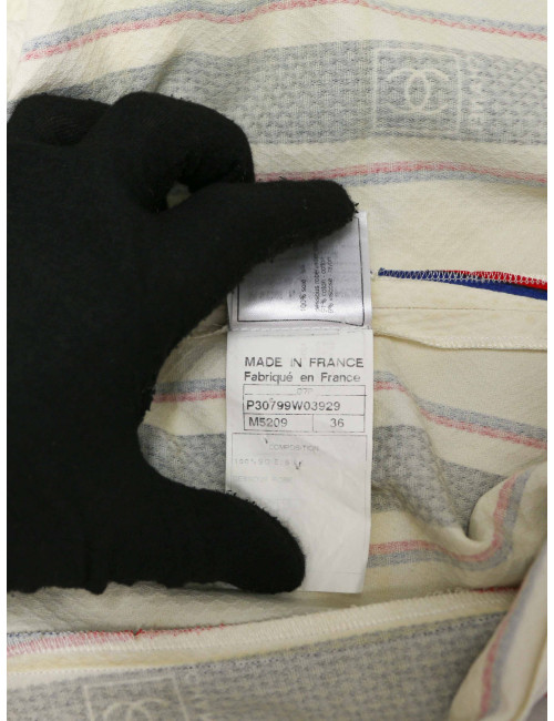 Robe CHANEL voile rayée T36