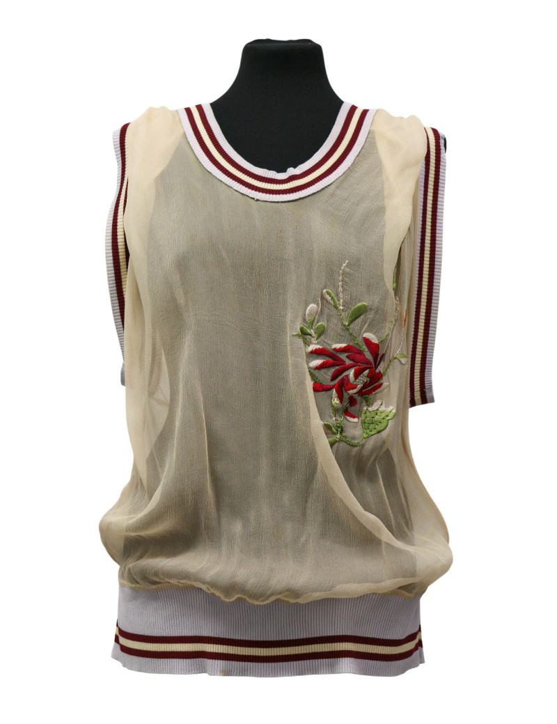 Haut Jean Paul Gaultier en soie beige : occasion certifiée authentique