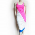 Straight-cut stretch T36 FAUSTO PUGLISI T36 tricolour dress