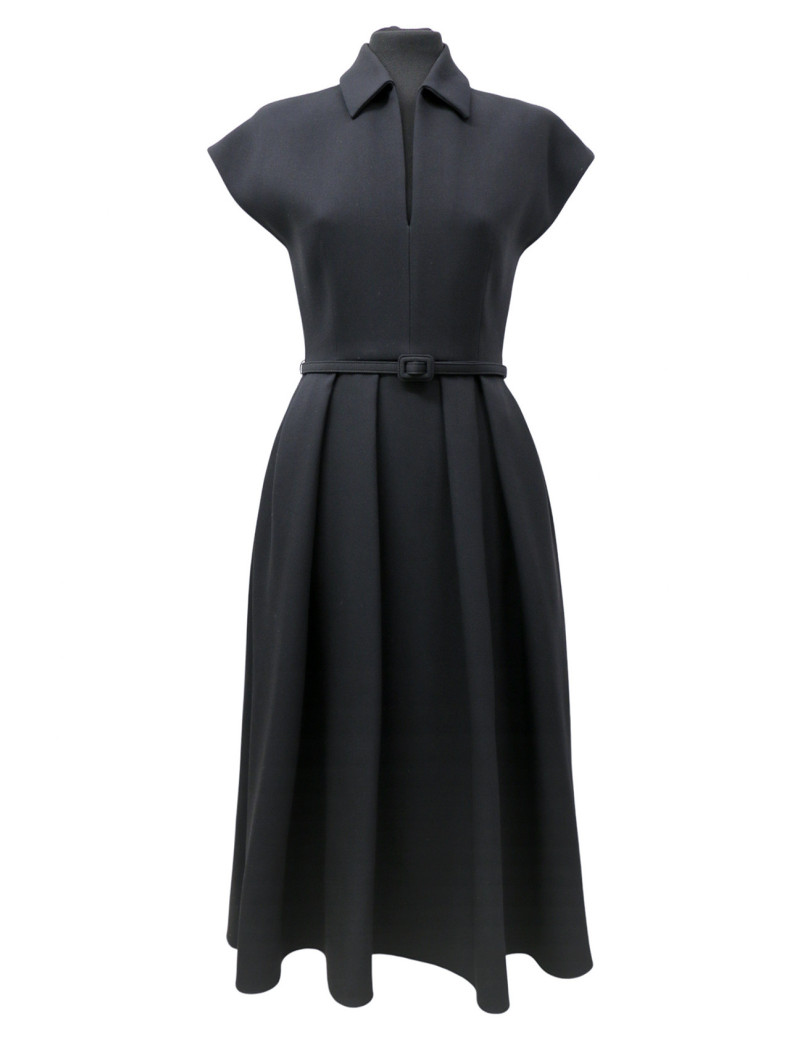 Robe CHRISTIAN DIOR longue T38 laine noire