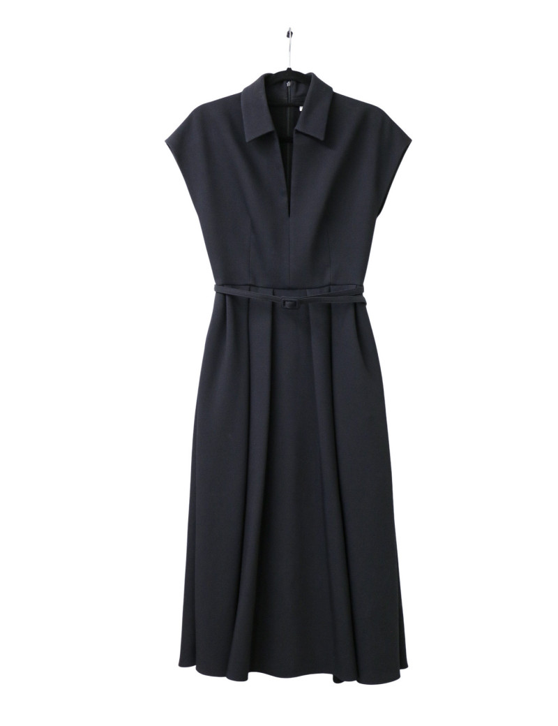 Robe CHRISTIAN DIOR longue T38 laine noire