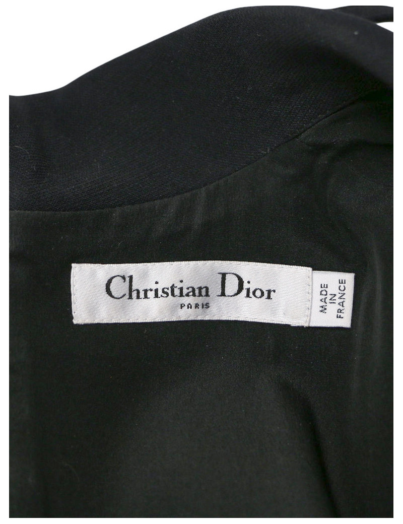 Robe CHRISTIAN DIOR longue T38 laine noire
