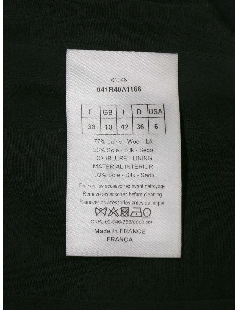 Robe CHRISTIAN DIOR longue T38 laine noire