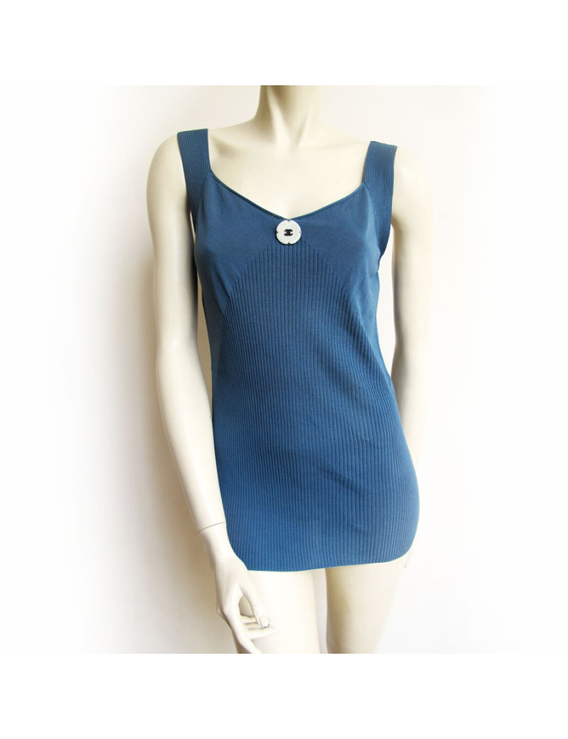 Débardeur bleu CHANEL T42