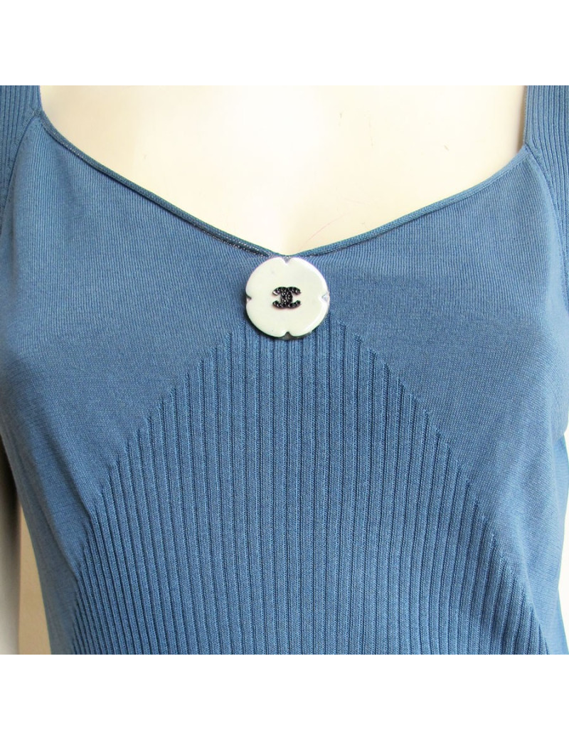 Débardeur bleu CHANEL T42