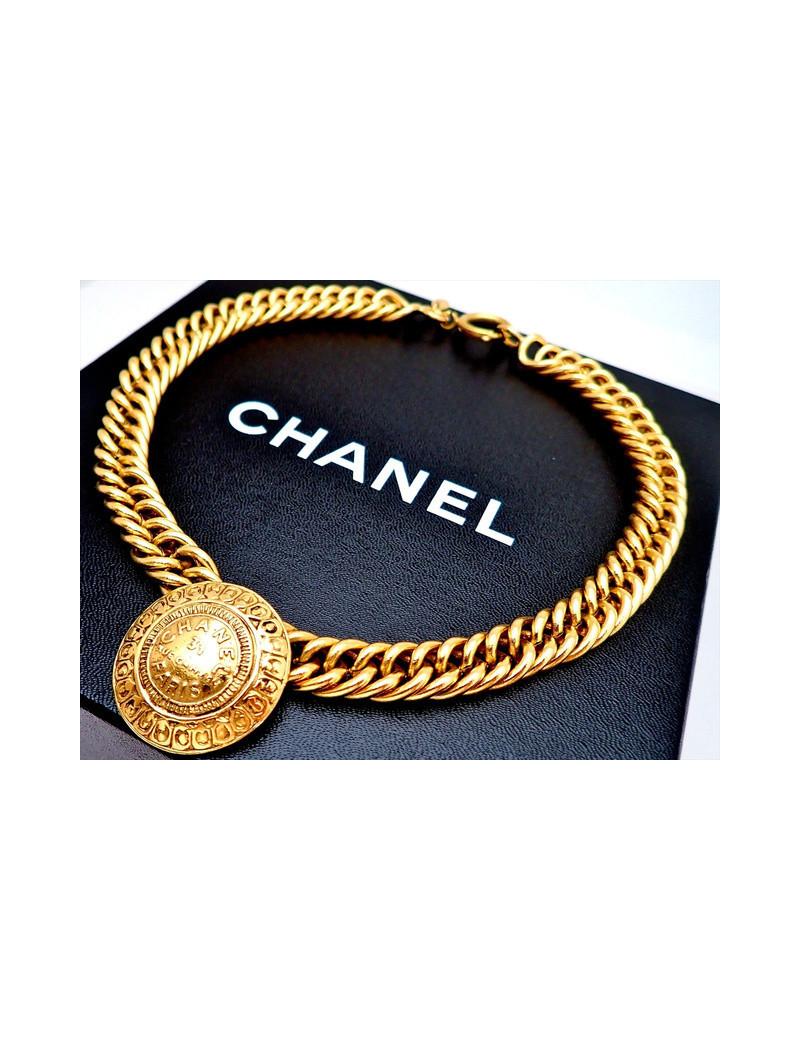 Collier Chanel vintage dorée