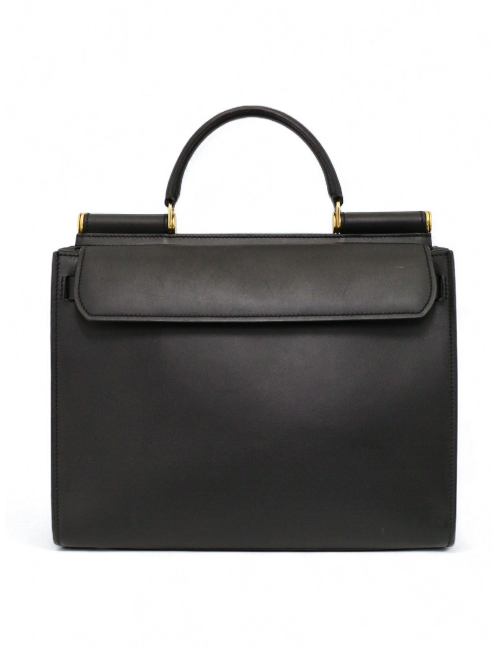 Sac Sicily DOLCE & GABBANA GM cuir box noir bandoulière