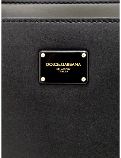 Sac Sicily DOLCE & GABBANA GM cuir box noir bandoulière