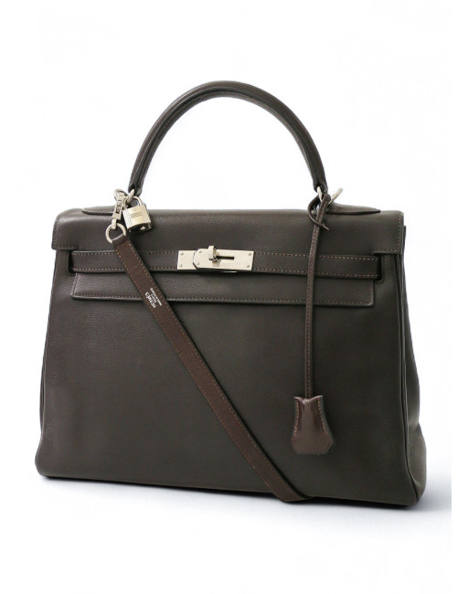 Kelly II 32 HERMES Evergrain Ebène