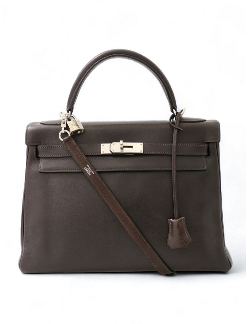 Kelly II 32 HERMES Evergrain Ebène