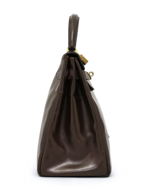 Kelly 32 HERMES cuir box marron