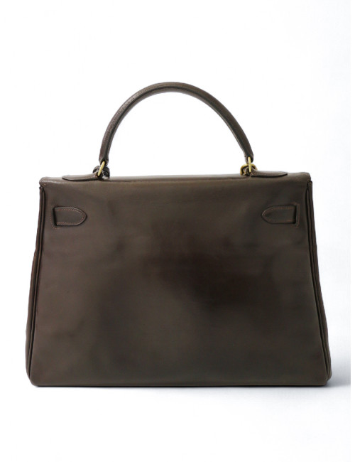 Kelly 32 HERMES cuir box marron