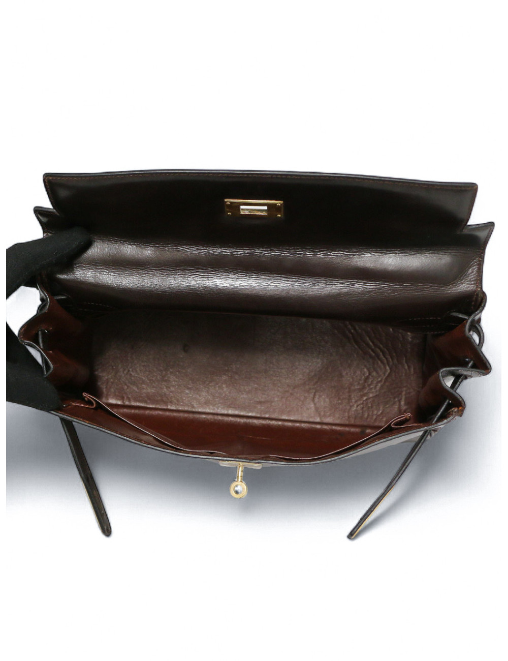 Kelly 32 HERMES cuir box marron