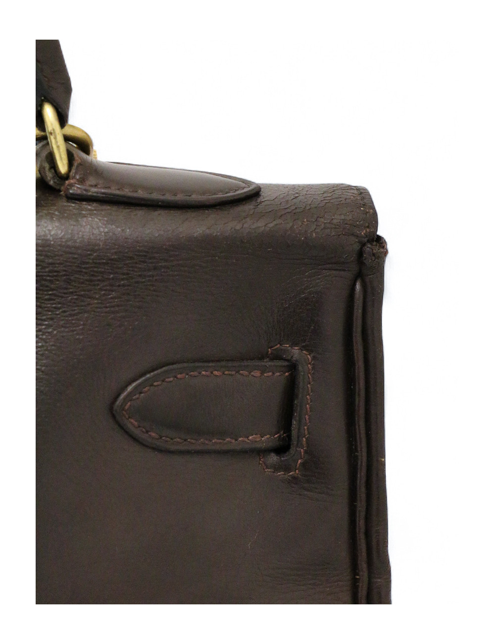 Kelly 32 HERMES cuir box marron