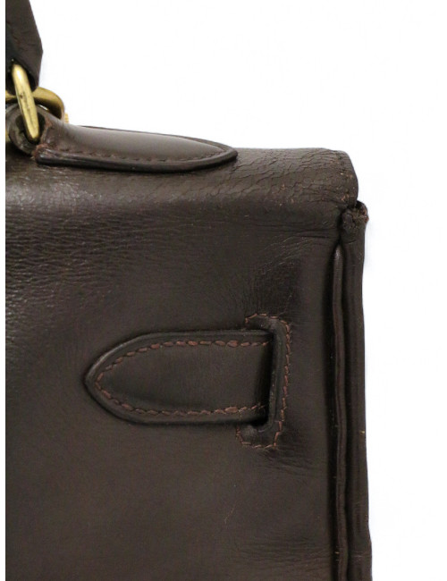 Kelly 32 HERMES cuir box marron