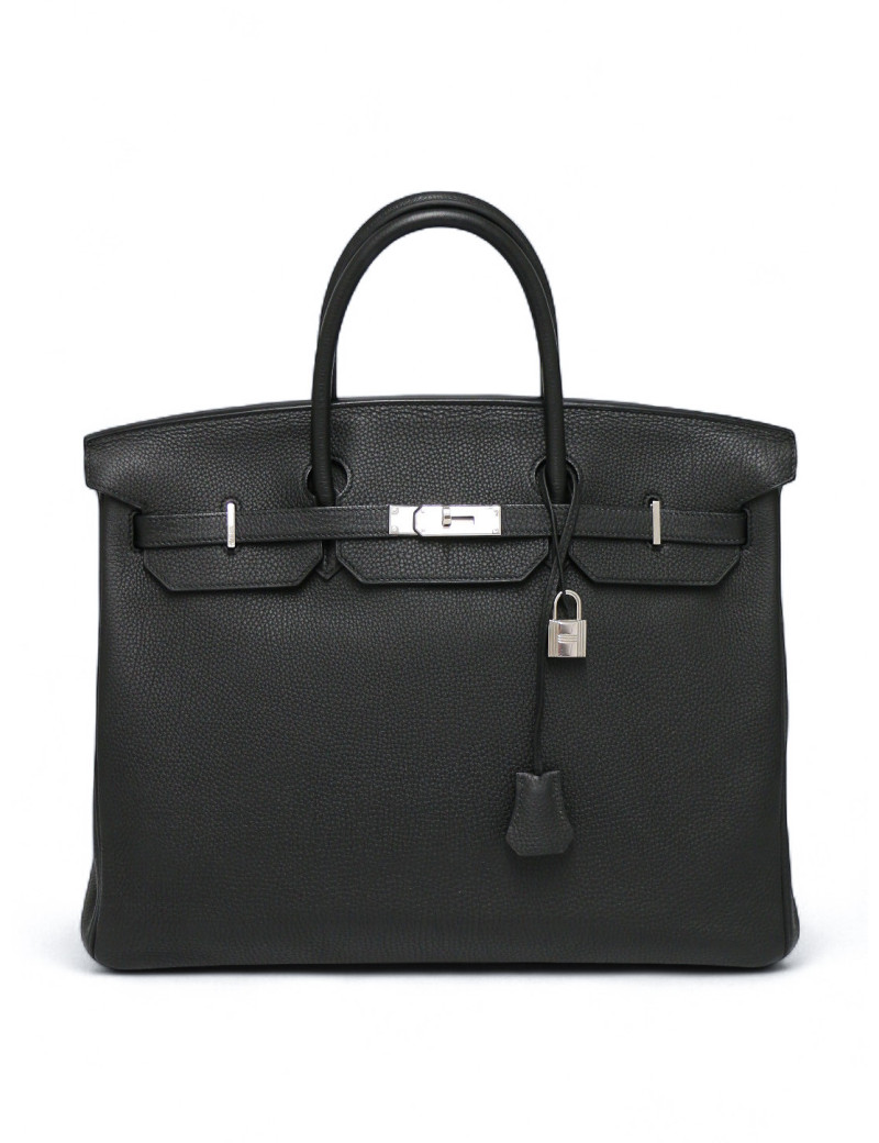 Birkin 40 noir HERMES cuir Togo