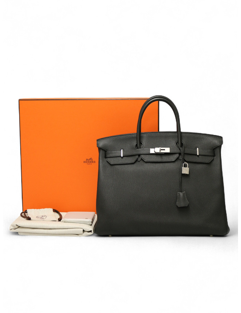 Birkin 40 noir HERMES cuir Togo