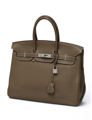Birkin 35 HERMES Taurillon Clémence Taupe