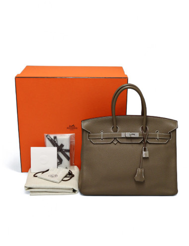 Birkin 35 HERMES étoupe Taurillon Clémence 2