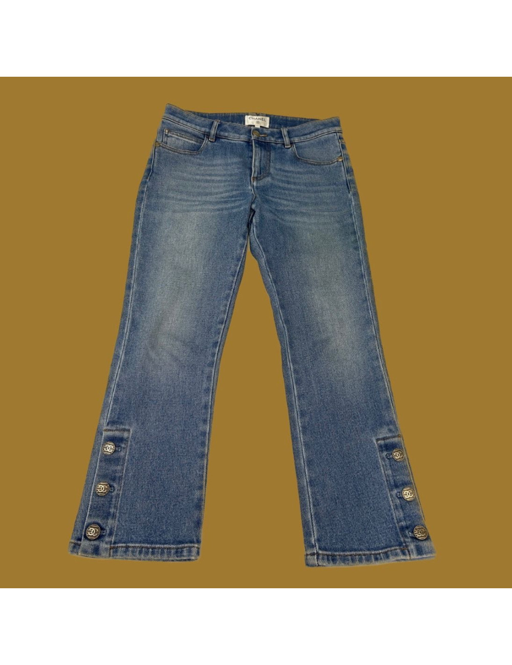 Pantalon CHANEL denim bleu T38