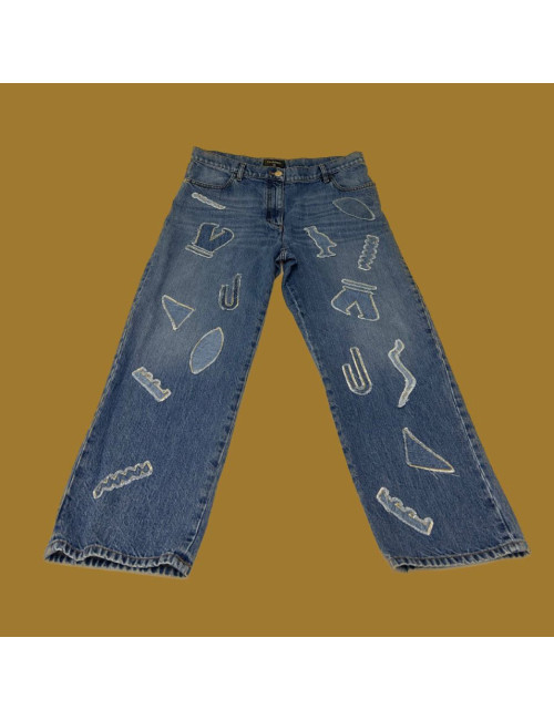 Pantalon CHANEL T 48 denim bleu