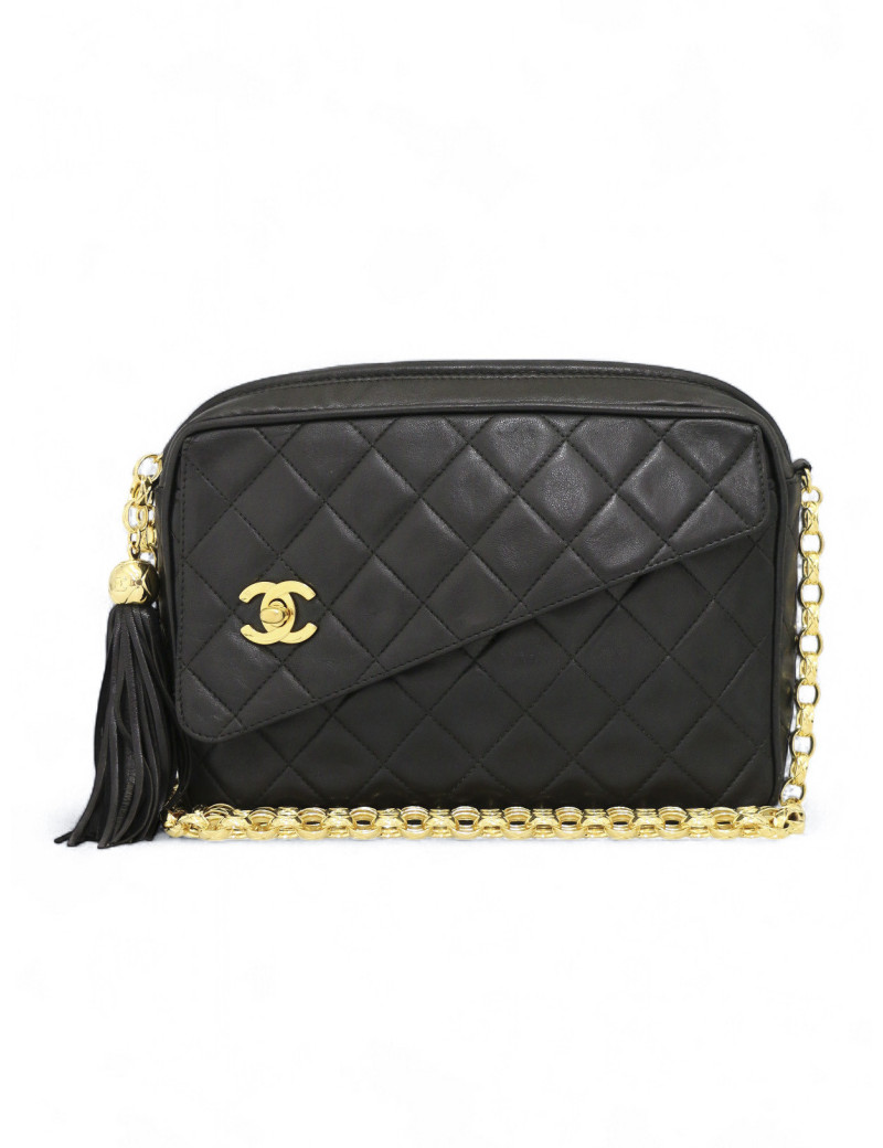 Sac Caméra vintage CHANEL cuir d'agneau