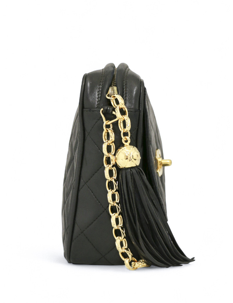 Sac Caméra vintage CHANEL cuir d'agneau