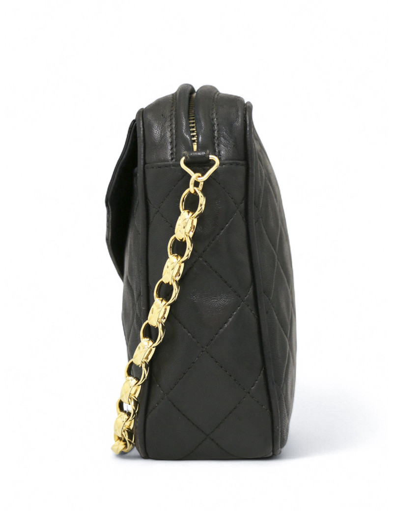 Sac Caméra Chanel vintage cuir d'agneau