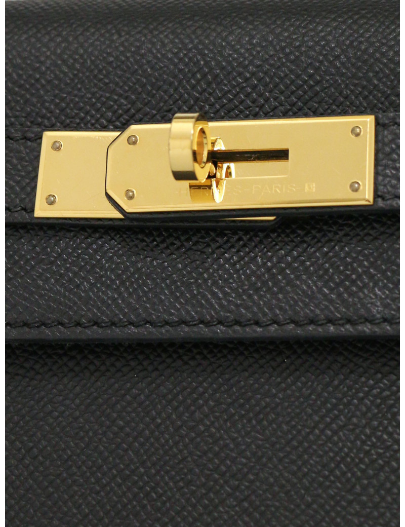 Kelly 28 noir Hermès epsom