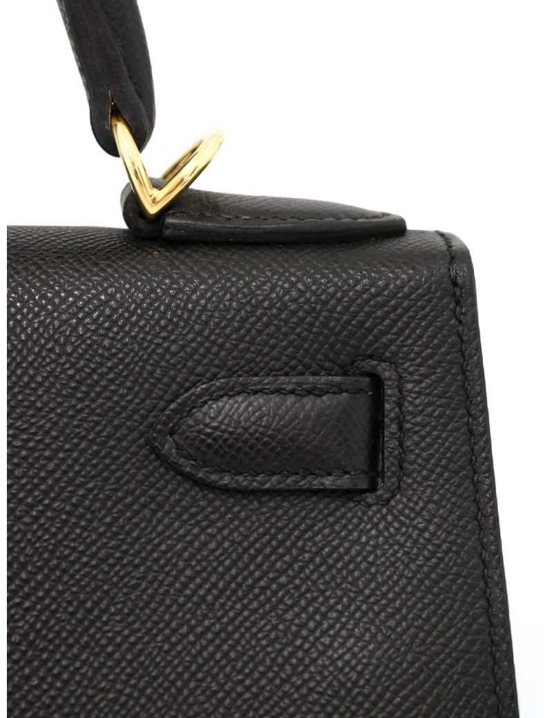 Kelly 28 noir Hermès epsom