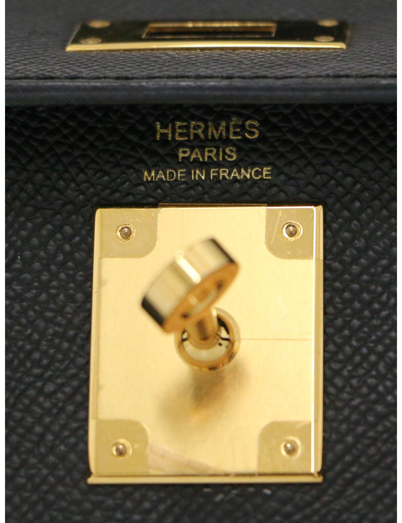 Kelly 28 noir Hermès epsom
