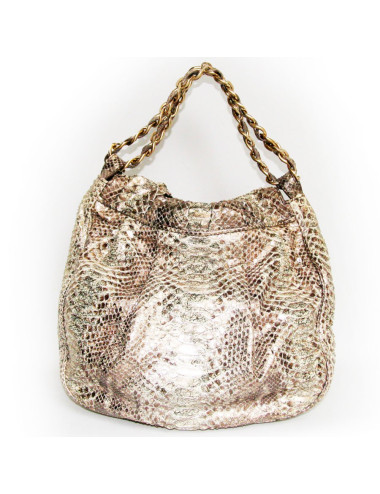 Sac python doré argenté ZAGLIANI 2
