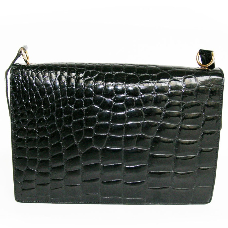Vintage DIOR way black crocodile leather bag