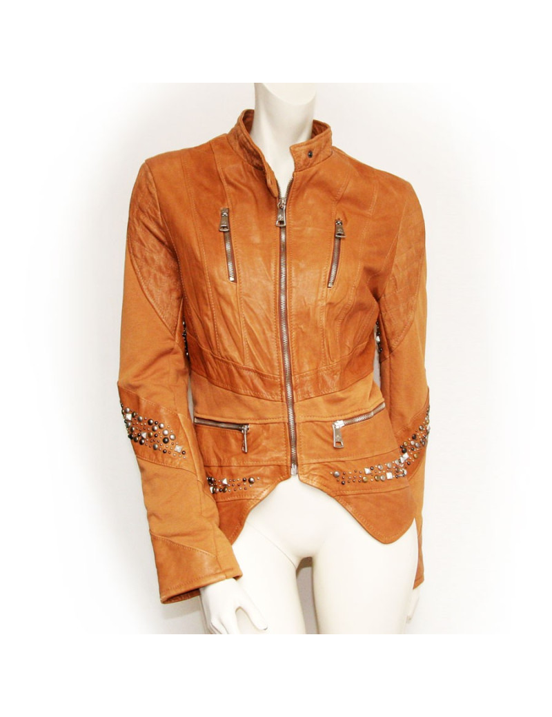 Veste semi cuir et coton ROSSODISERA T M