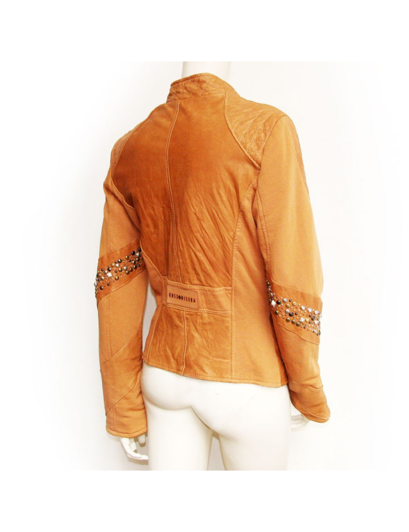 Veste semi cuir et coton ROSSODISERA T M