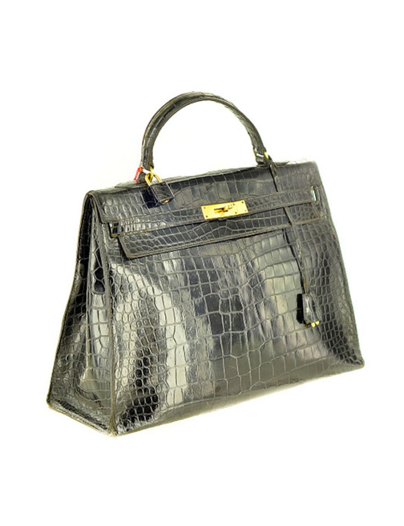 Kelly 35 HERMÈS black porosus