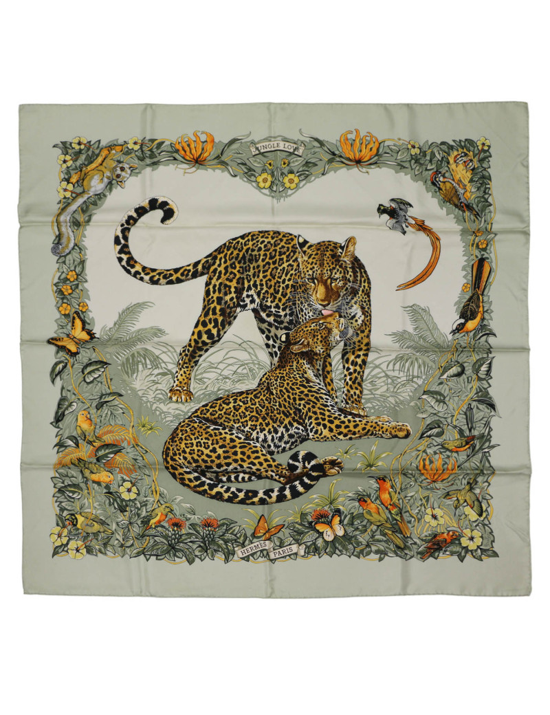Carré Hermès Jungle Love vert clair
