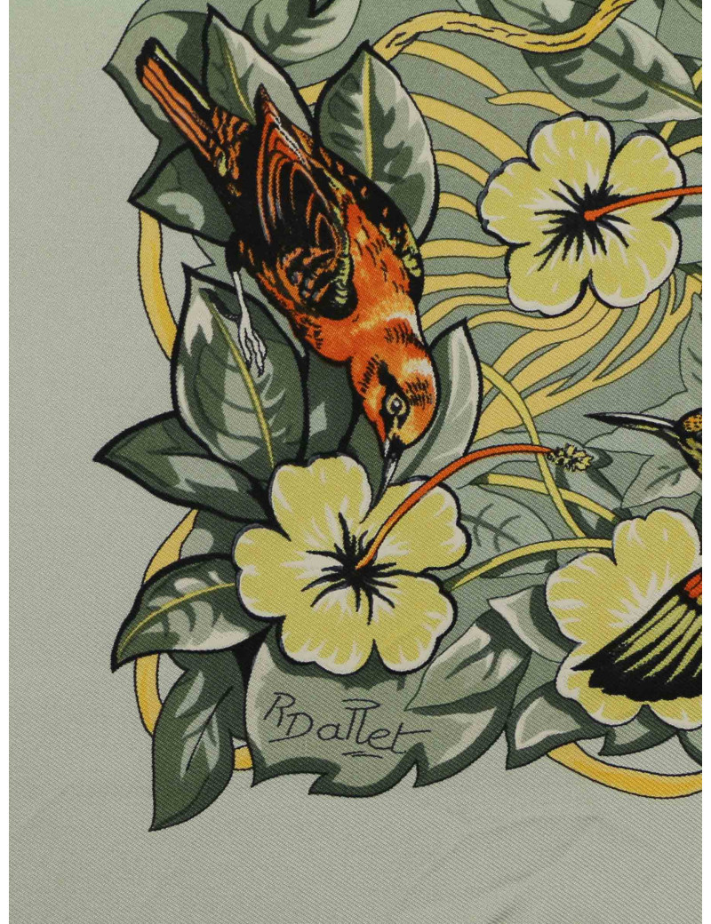 carré HERMES Jungle Love vert clair