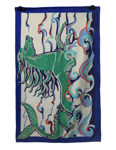 Tapis de plage Hermes Cheval Marin marine