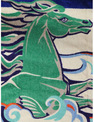 Tapis de plage Hermes Cheval Marin marine 2