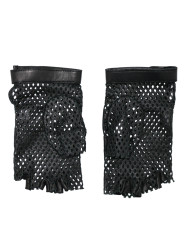 Mitaines Chanel cuir noir