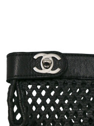 Mitaines Chanel cuir noir