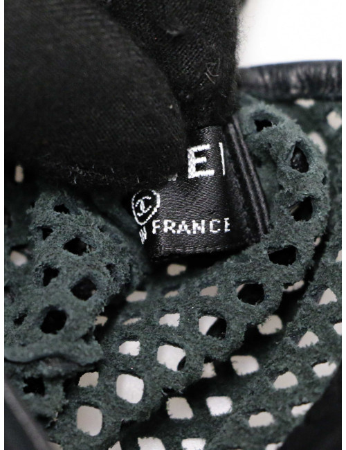 Mitaines Chanel cuir noir