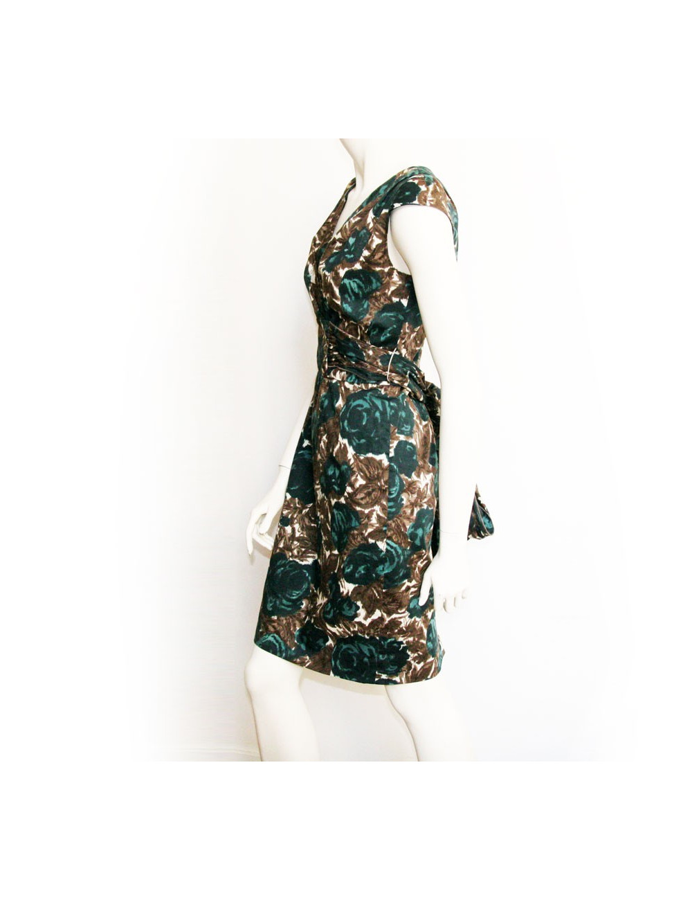 Robe resserré à la taille DOLCE & GABBANA imprimé floral T 42