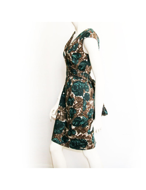 Robe resserré à la taille DOLCE & GABBANA imprimé floral T 42