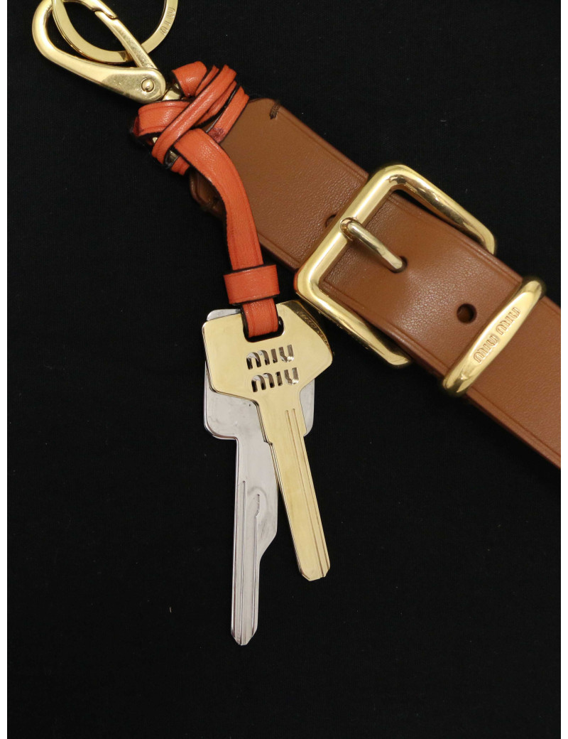 Bag charm MIU MIU cuir gold