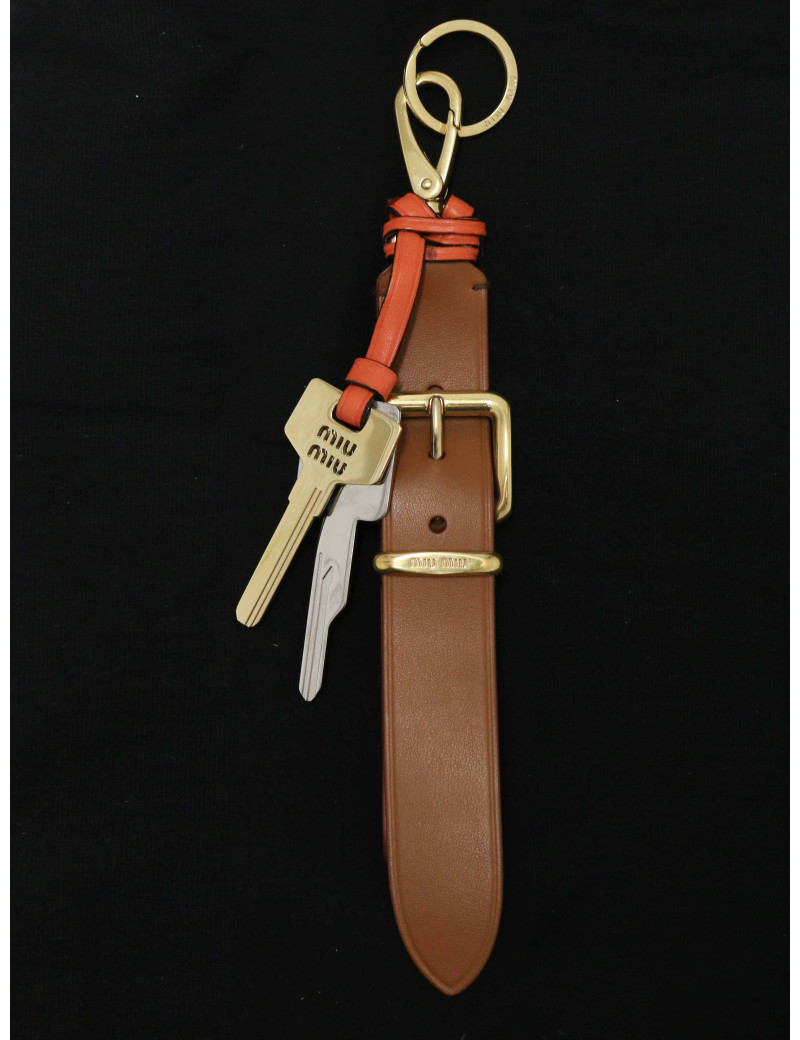 Bag charm MIU MIU cuir gold