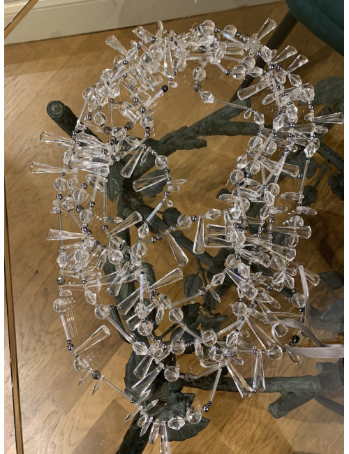 Sautoir Couture Thierry Mugler perles transparentes